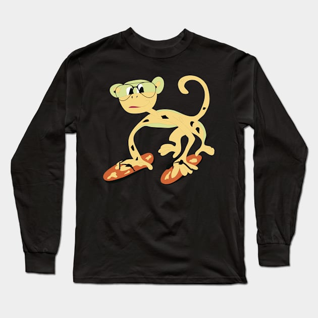 Monkey Found Slipper Long Sleeve T-Shirt by ROCOCO DESIGNS